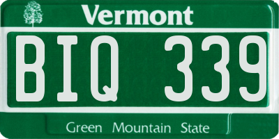 VT license plate BIQ339