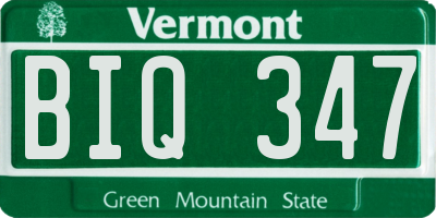 VT license plate BIQ347