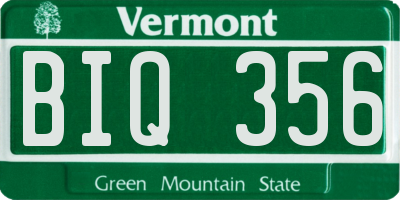 VT license plate BIQ356