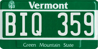 VT license plate BIQ359