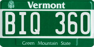 VT license plate BIQ360