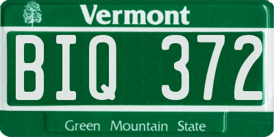 VT license plate BIQ372