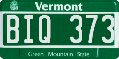 VT license plate BIQ373
