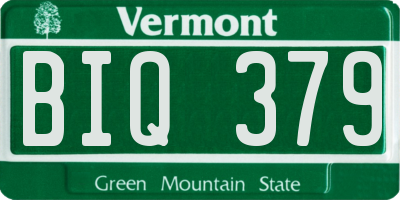 VT license plate BIQ379