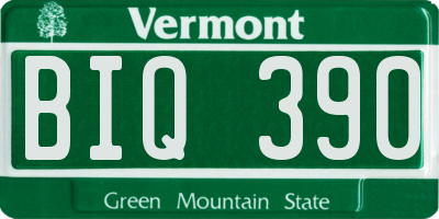 VT license plate BIQ390