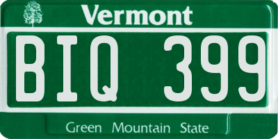 VT license plate BIQ399