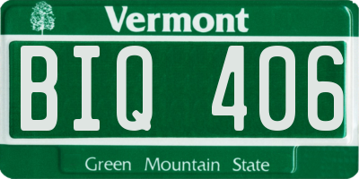 VT license plate BIQ406