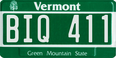 VT license plate BIQ411