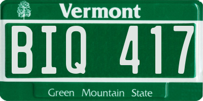 VT license plate BIQ417