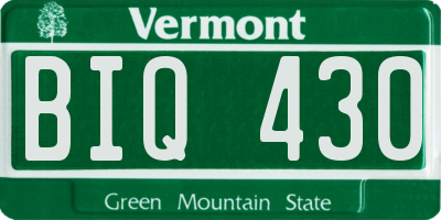VT license plate BIQ430
