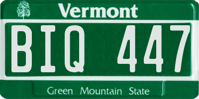 VT license plate BIQ447