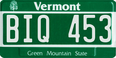 VT license plate BIQ453