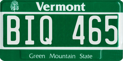 VT license plate BIQ465