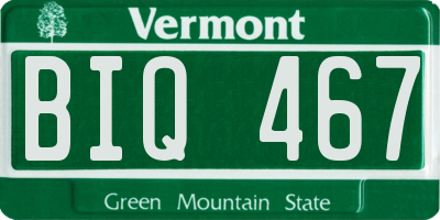 VT license plate BIQ467