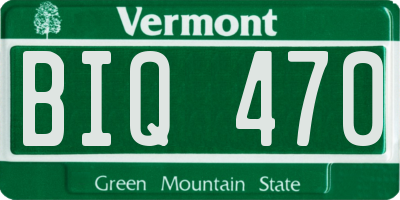 VT license plate BIQ470