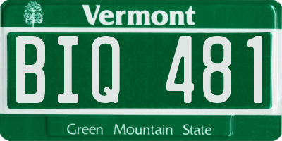 VT license plate BIQ481