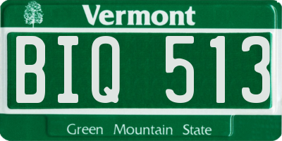 VT license plate BIQ513