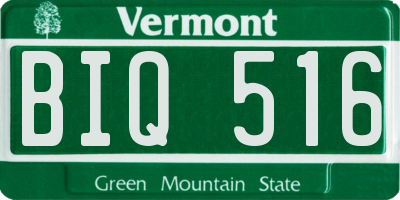 VT license plate BIQ516