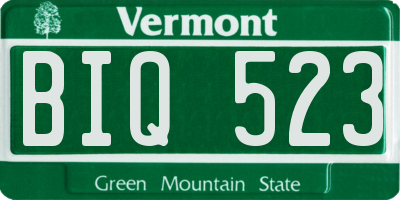 VT license plate BIQ523