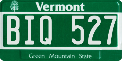 VT license plate BIQ527