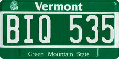 VT license plate BIQ535