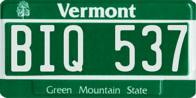 VT license plate BIQ537