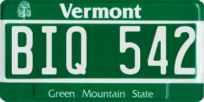 VT license plate BIQ542