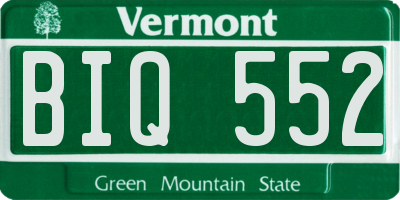 VT license plate BIQ552