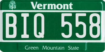 VT license plate BIQ558