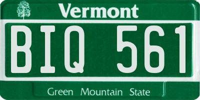 VT license plate BIQ561