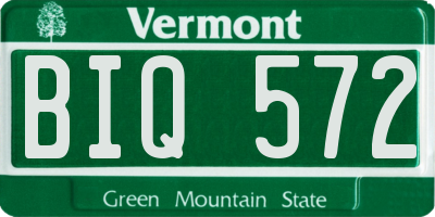 VT license plate BIQ572