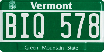 VT license plate BIQ578