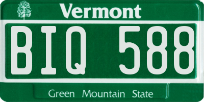VT license plate BIQ588
