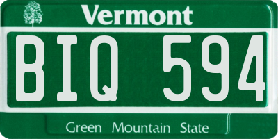 VT license plate BIQ594