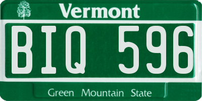 VT license plate BIQ596