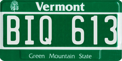 VT license plate BIQ613