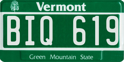 VT license plate BIQ619
