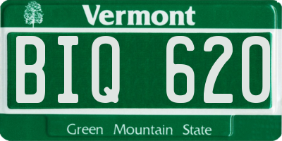 VT license plate BIQ620