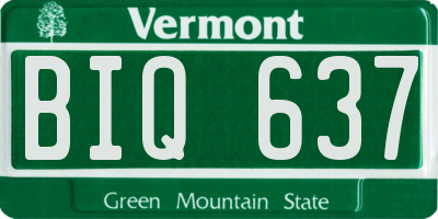 VT license plate BIQ637