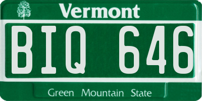VT license plate BIQ646