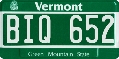 VT license plate BIQ652