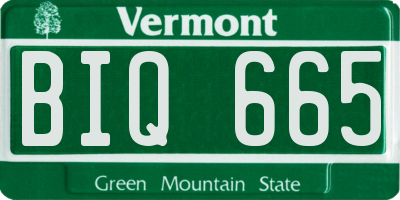 VT license plate BIQ665