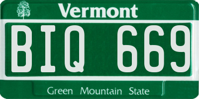 VT license plate BIQ669