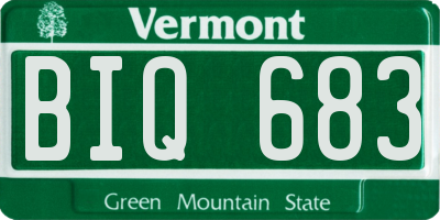 VT license plate BIQ683
