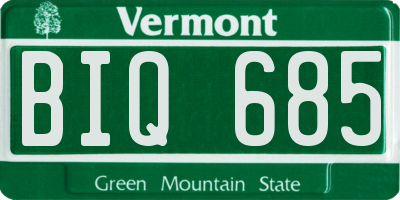 VT license plate BIQ685