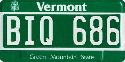 VT license plate BIQ686