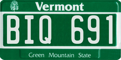 VT license plate BIQ691