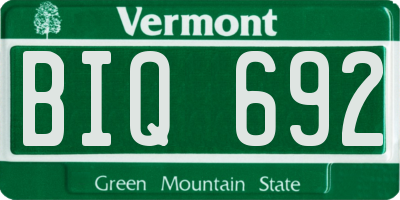 VT license plate BIQ692