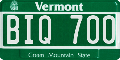VT license plate BIQ700