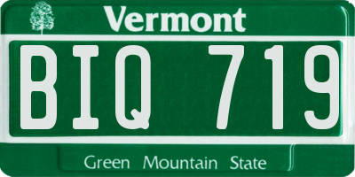VT license plate BIQ719